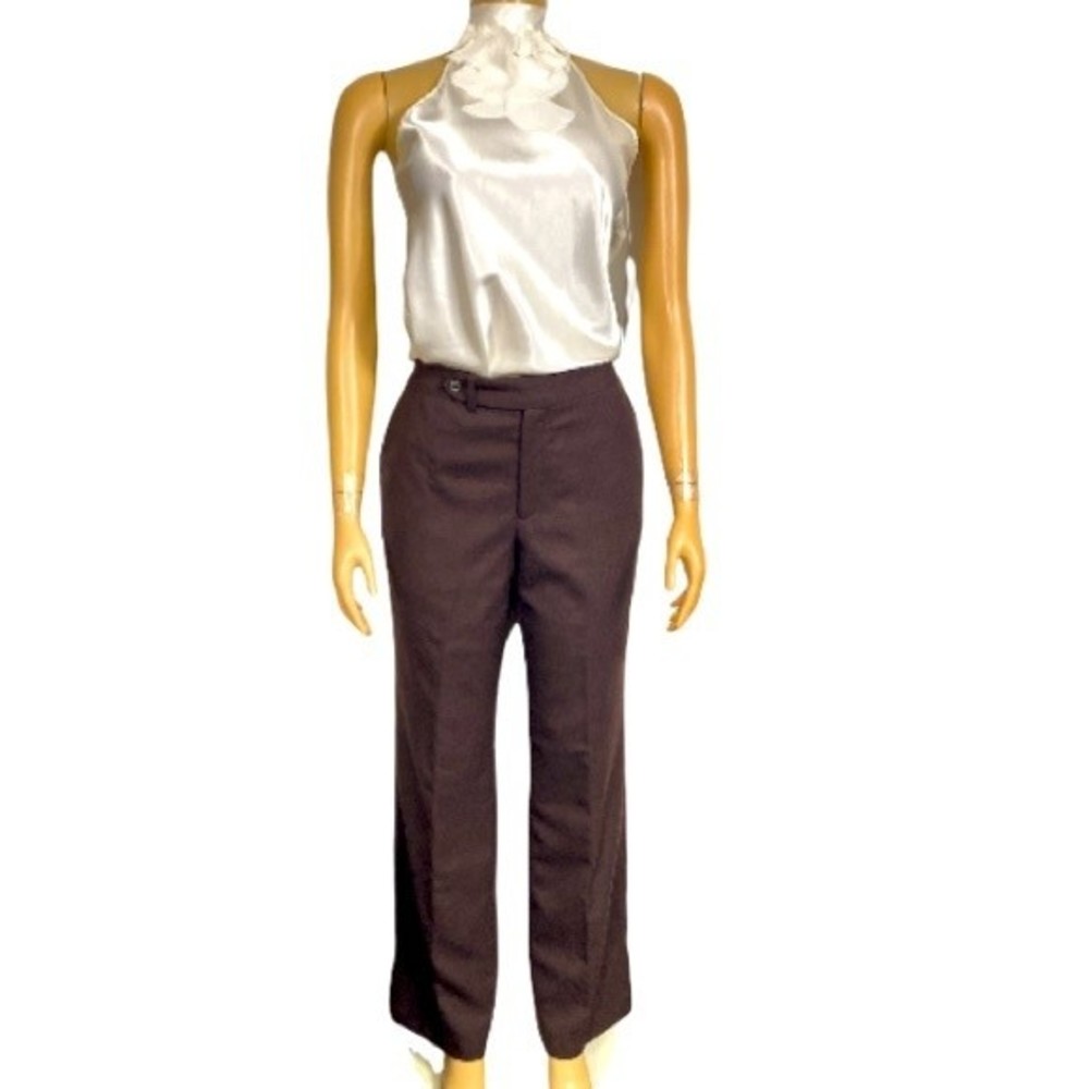 90s Chaps pants wool  brown lined Slacks Career business casual size 8